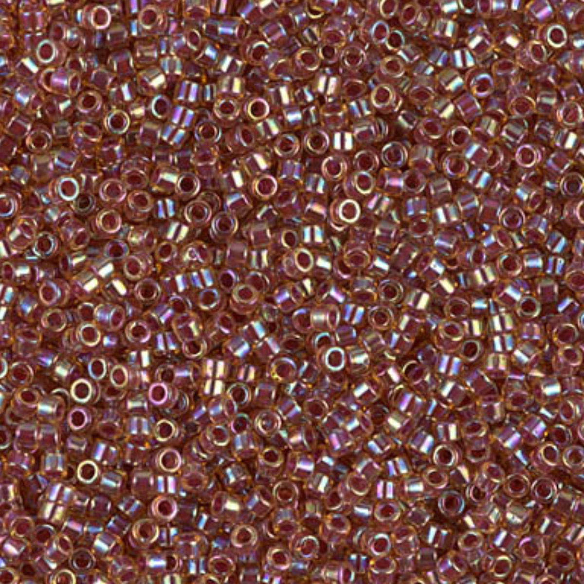 Miyuki 11/0 Delica Beads, DB0088, Lined Topaz AB, 5g