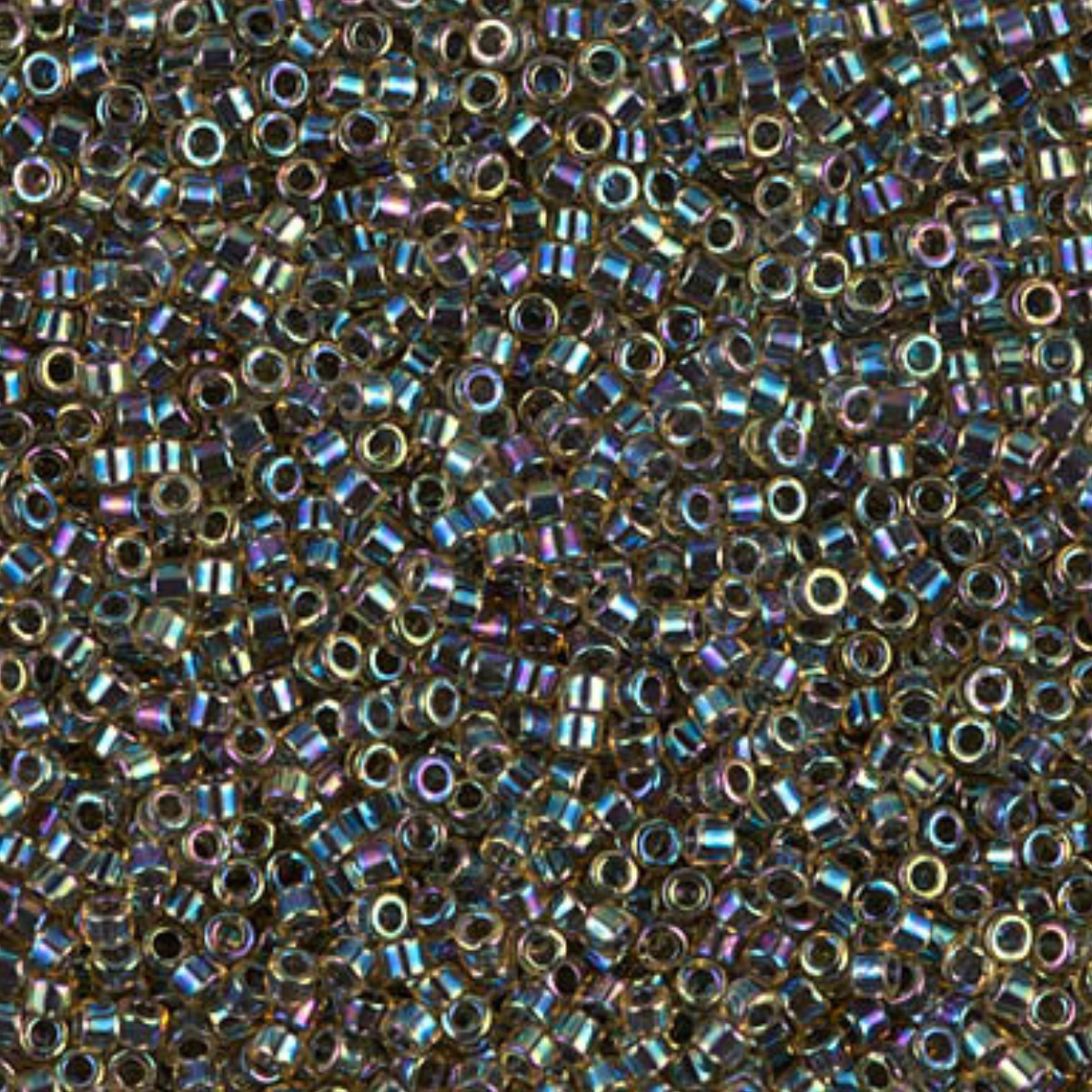 Miyuki 11/0 Delica Beads, DB0089, Blue Lined Light Topaz AB, 5g
