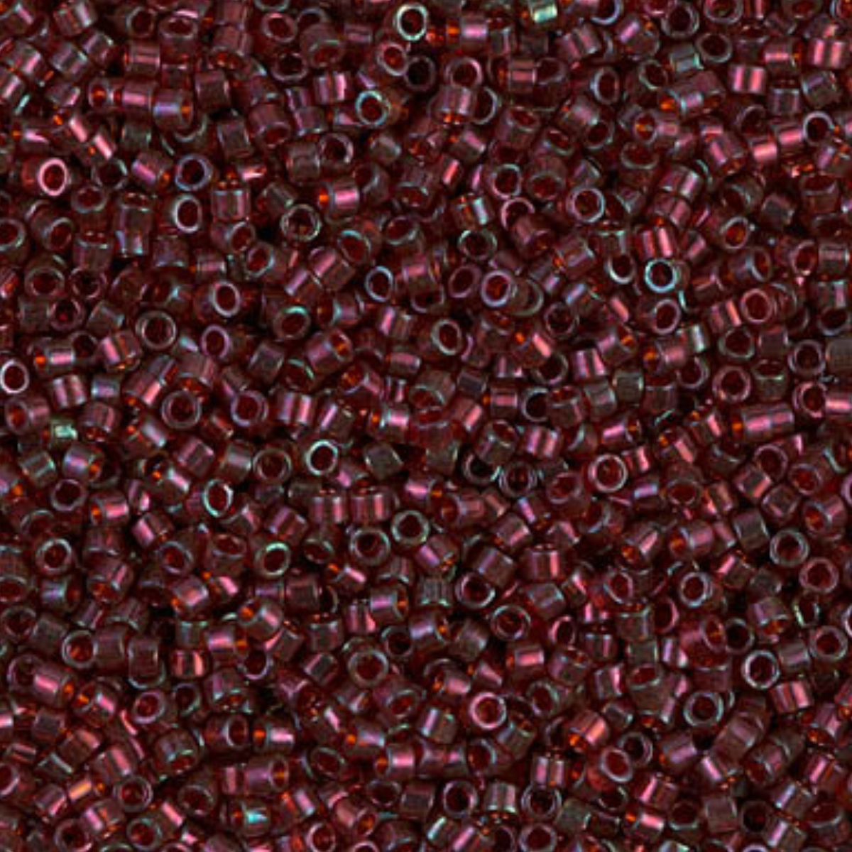 Miyuki 11/0 Delica Beads, DB0105, Gold Transparent Luster Dark Red, 5g