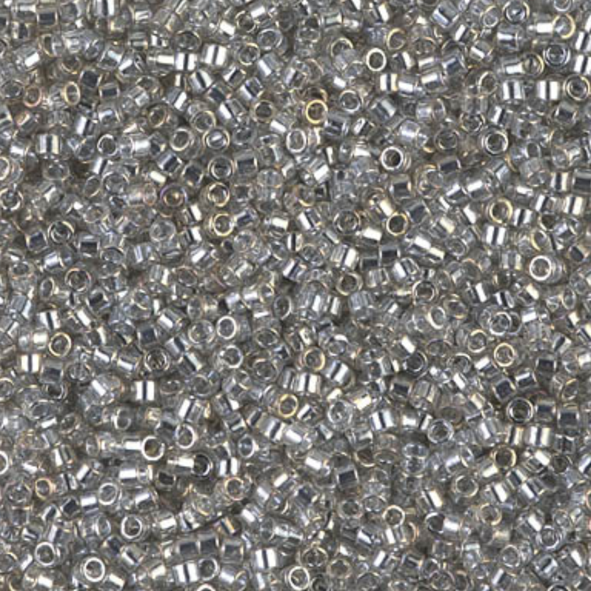Miyuki 11/0 Delica Beads, DB0114, Transparent Silver Grey Luster, 5g