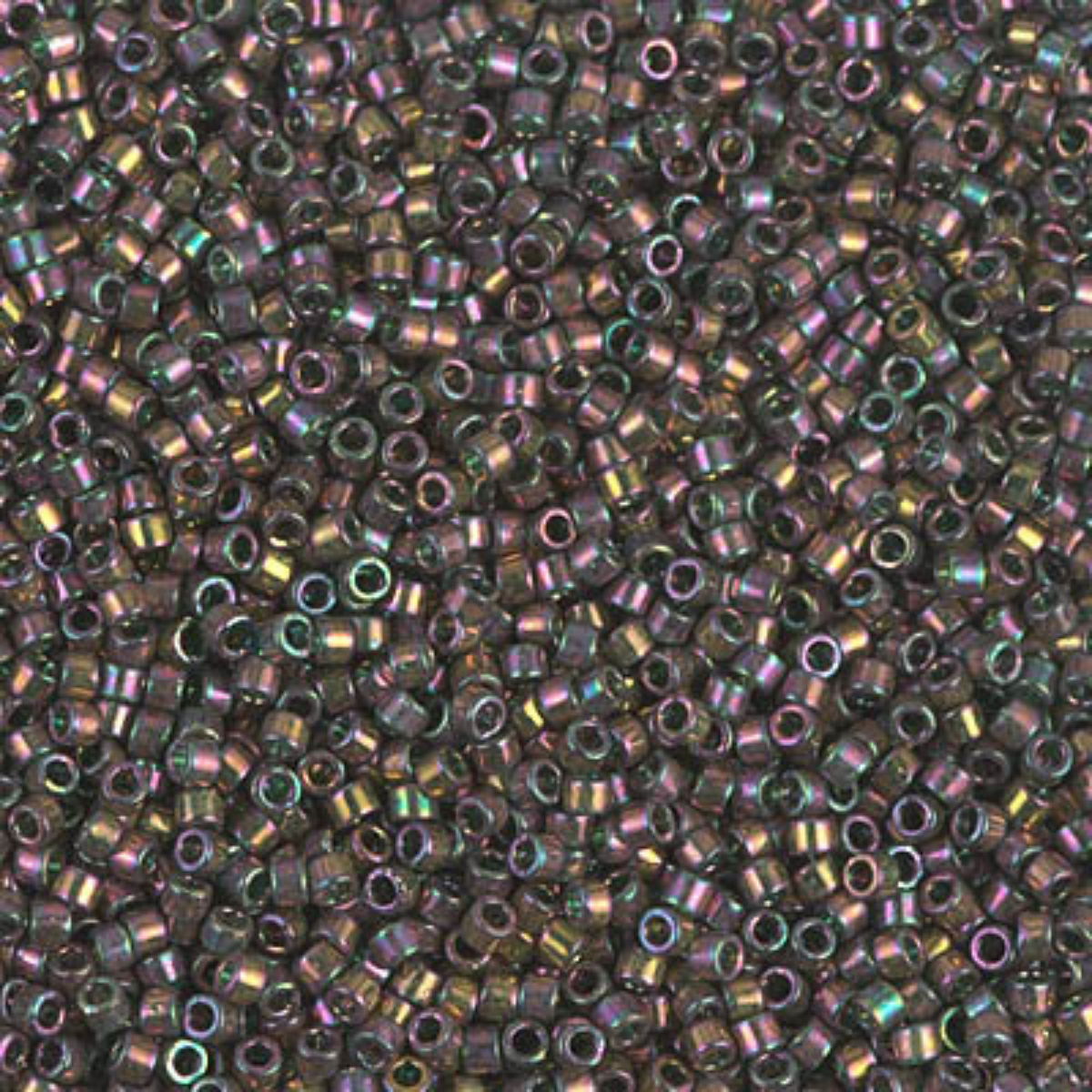 Miyuki 11/0 Delica Beads, DB0127, Forest Green Gold Luster AB, 5g