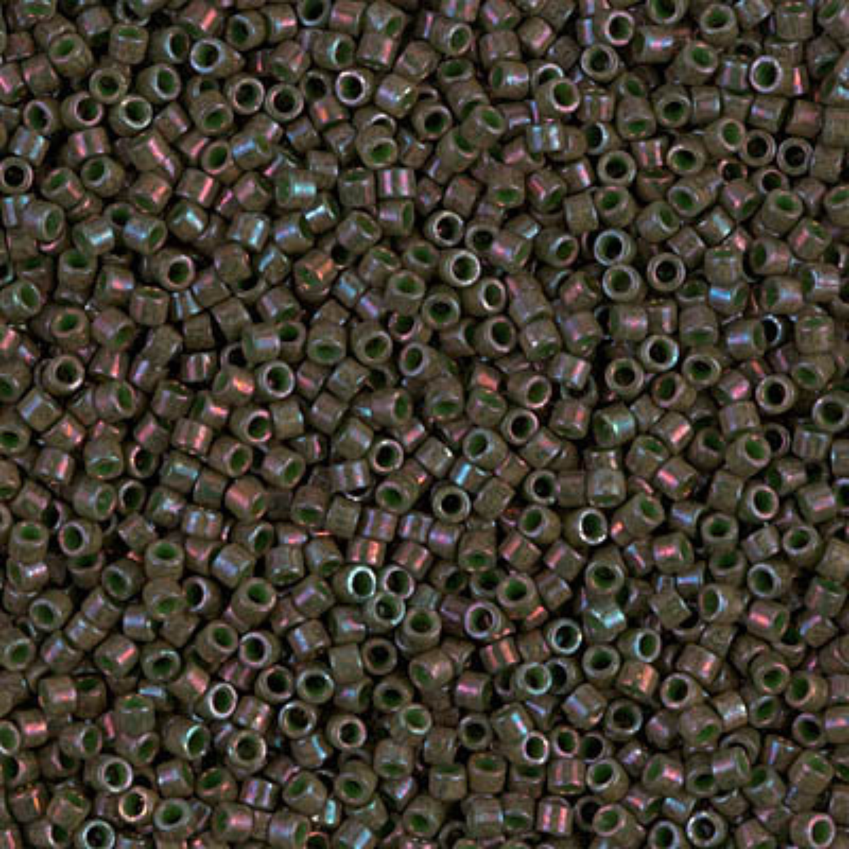 Miyuki 11/0 Delica Beads, DB0131, Opaque Dark Olive Luster, 5g