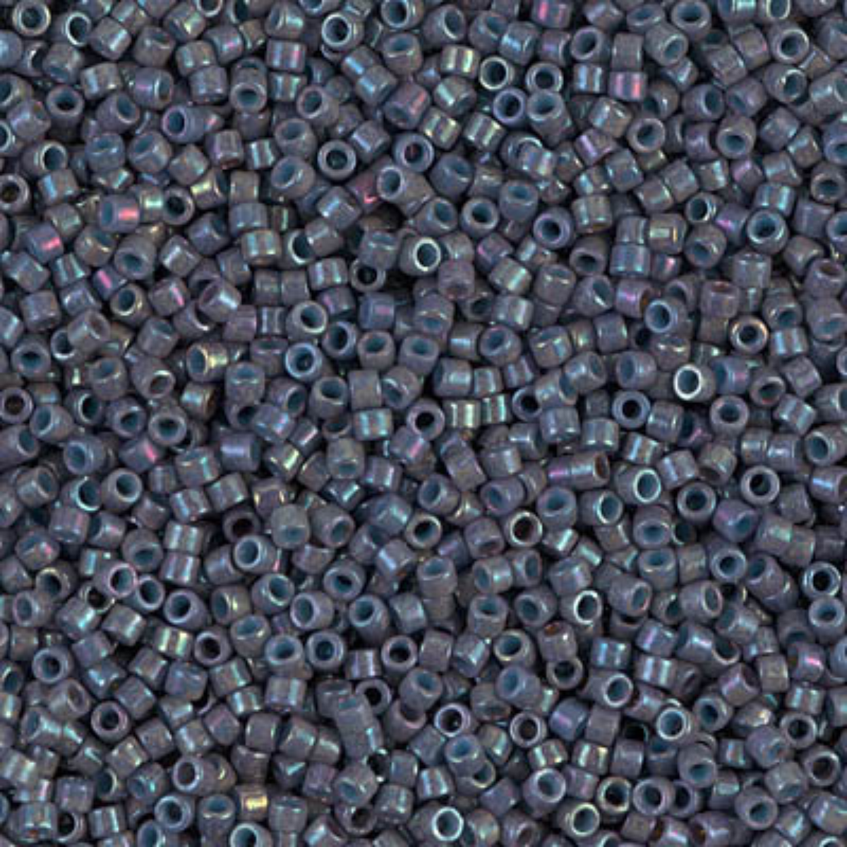 Miyuki 11/0 Delica Beads, DB0132, Opaque Dark Grey Luster, 5g
