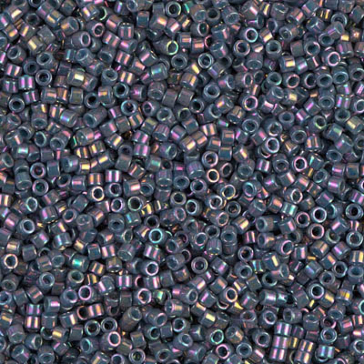 Miyuki 11/0 Delica Beads, DB0134, Opaque Purple Gray Rainbow Luster, 5g