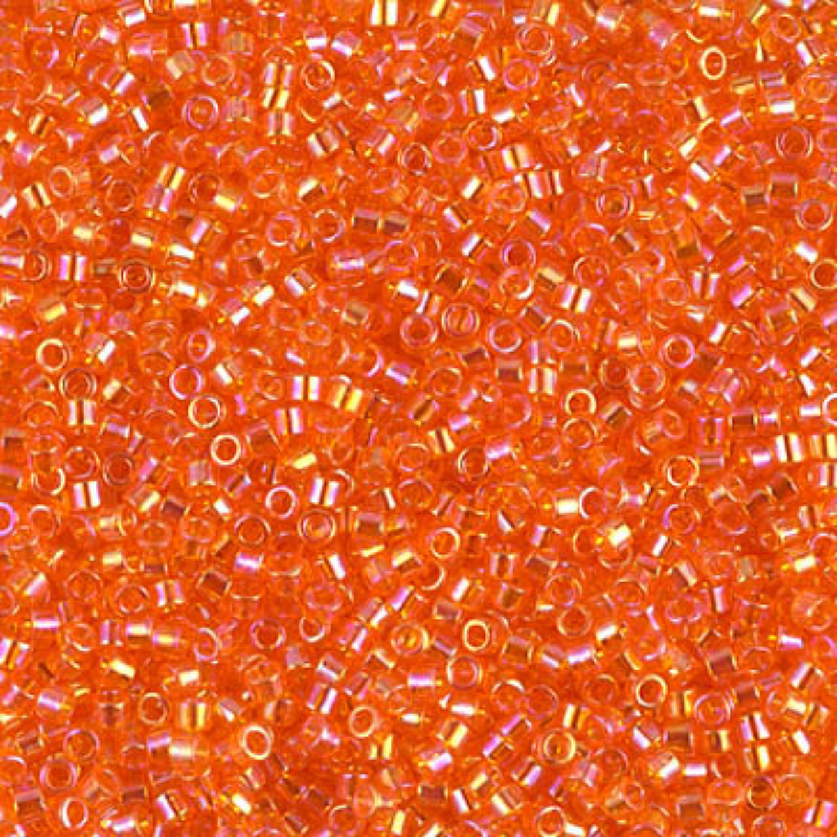 Miyuki 11/0 Delica Beads, DB0151, Transparent Tangerine AB, 5g