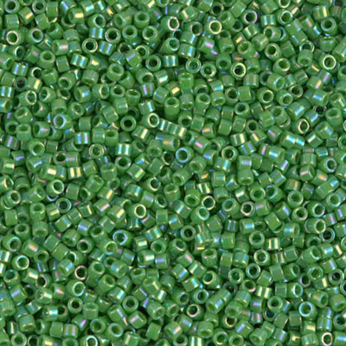 Miyuki 11/0 Delica Beads, DB0163, Opaque Green AB, 5g