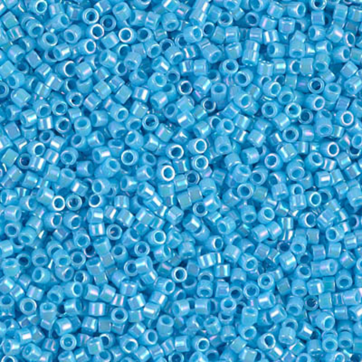 Miyuki 11/0 Delica Beads, DB0164, Opaque Light Blue AB, 5g