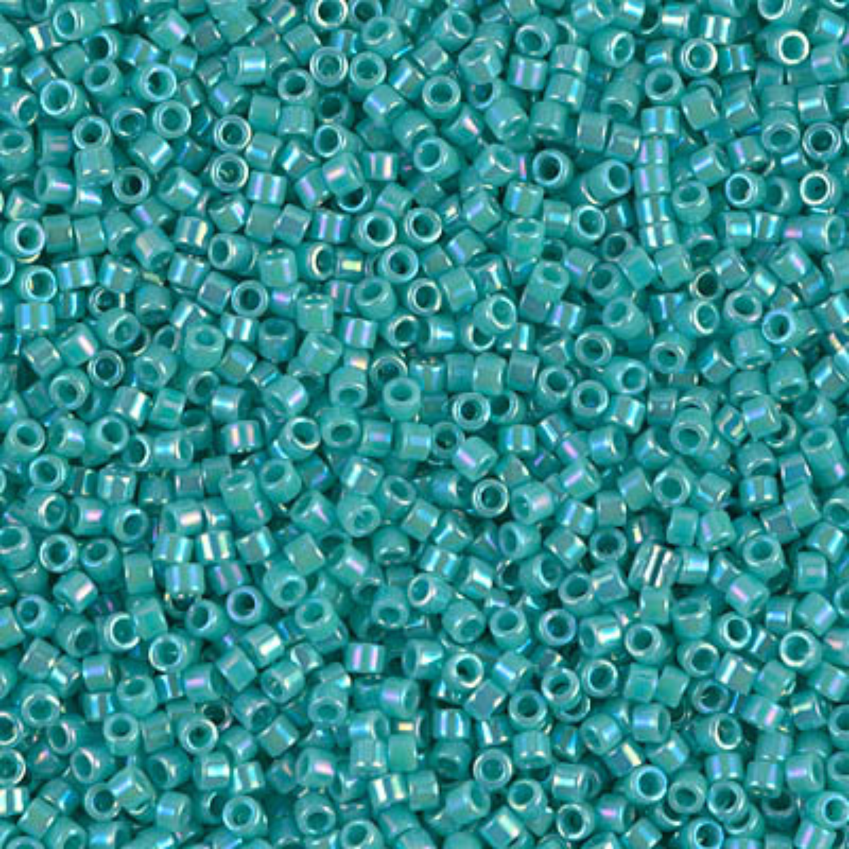 Miyuki 11/0 Delica Beads, DB0166, Opaque Turquoise AB, 5g