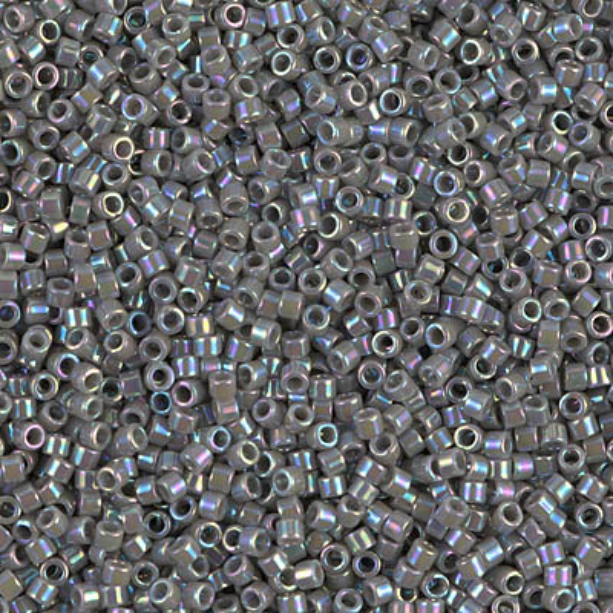 Miyuki 11/0 Delica Beads, DB0168, Opaque Gray AB, 5g