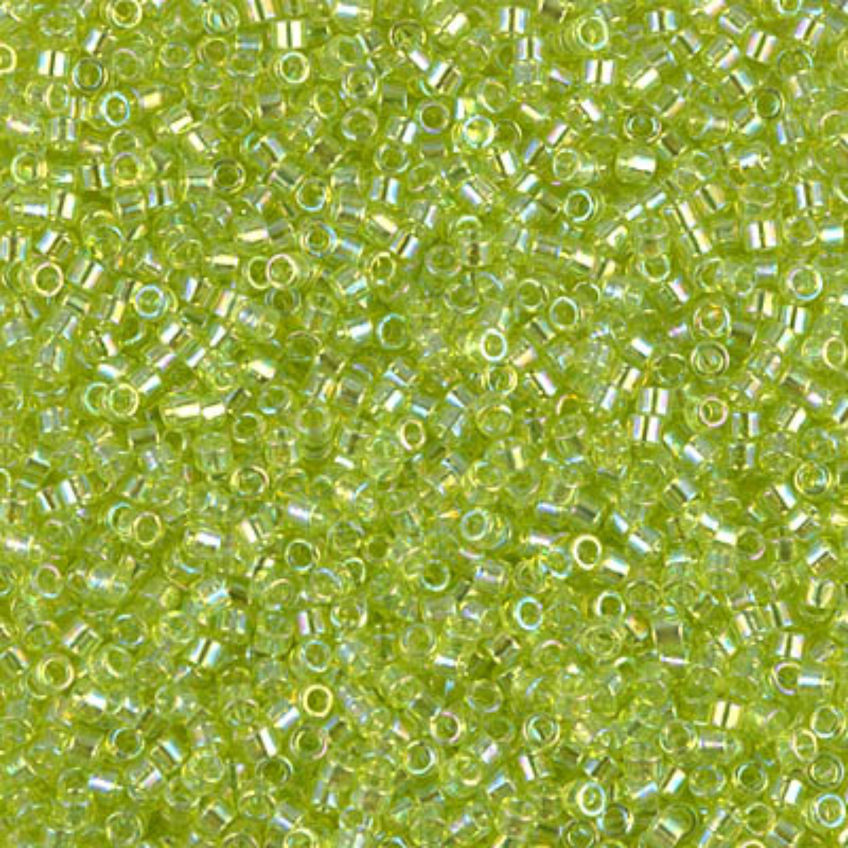 Miyuki 11/0 Delica Beads, DB0174, Transparent Chartreuse AB, 5g