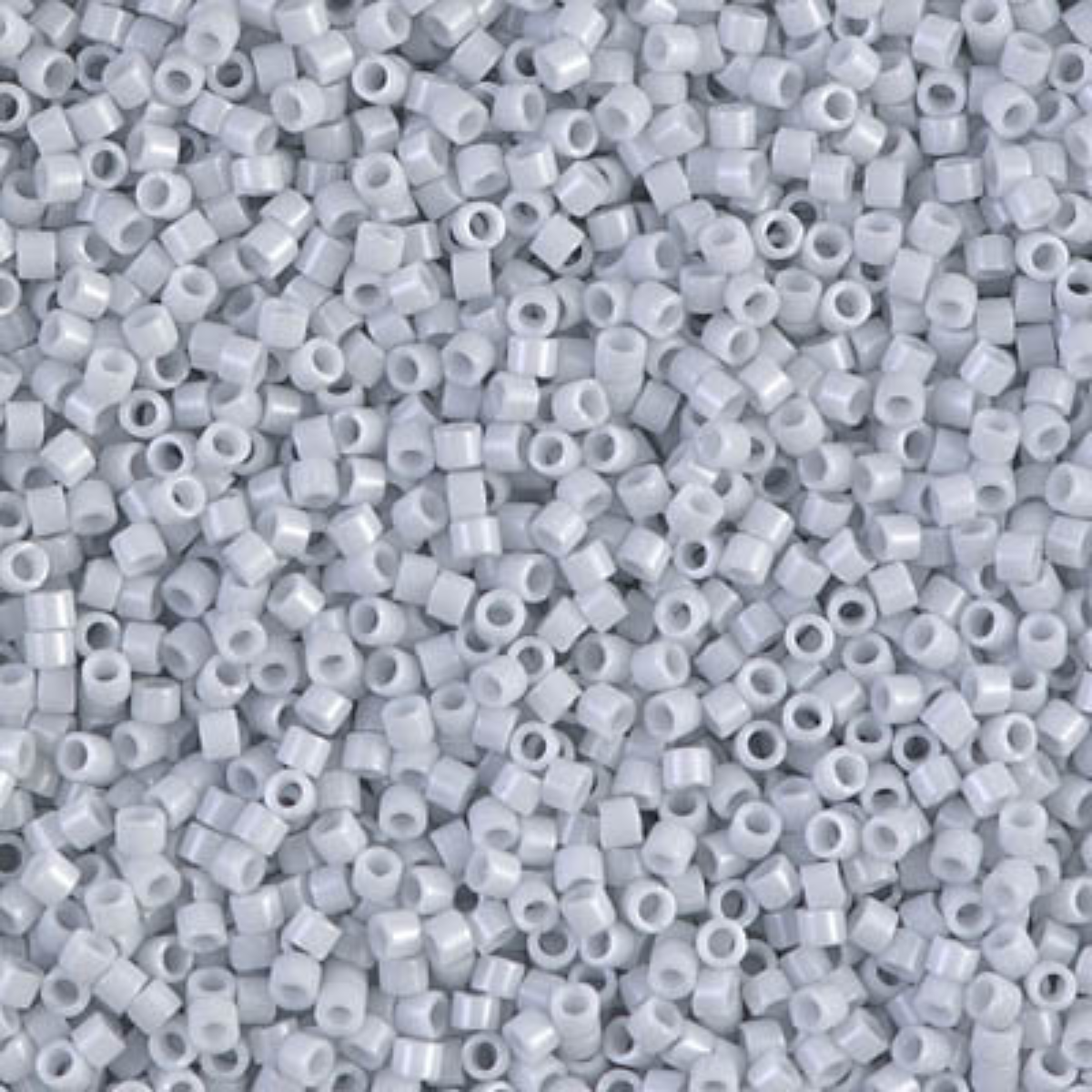 Miyuki 11/0 Delica Beads, DB0209-1, Opaque Light Gray Luster, 5g