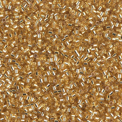 Miyuki 15/0 Delica beads, DBS0042, Gold SilverLined, 7 grams - The Argus Collection