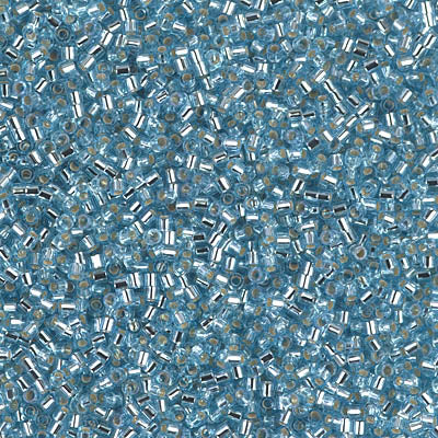 Miyuki 15/0 Delica beads, DBS0044, Aqua SilverLined, 7 grams - The Argus Collection