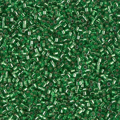 Miyuki 15/0 Delica beads, DBS0046, Light Green SilverLined, 7 grams - The Argus Collection