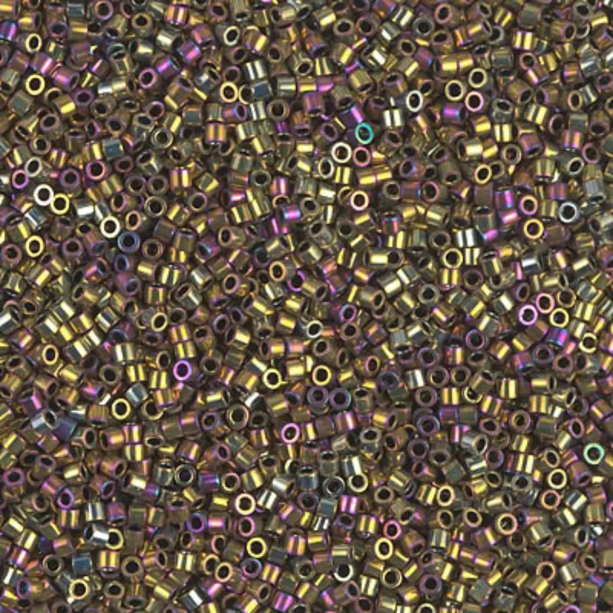 Miyuki 15/0 Delica beads, DBS-0029, Metallic Gold Iris, 7 grams - The Argus Collection