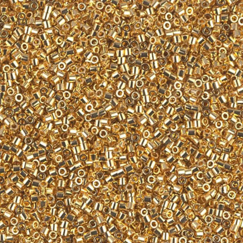 Miyuki 15/0 Delica beads, DBS-0031, Gold 24K Plated, 7 grams - The Argus Collection