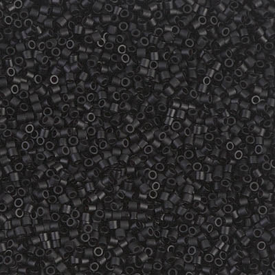 Miyuki 15/0 Delica beads, DBS0310, Black Matte, 7 grams - The Argus Collection