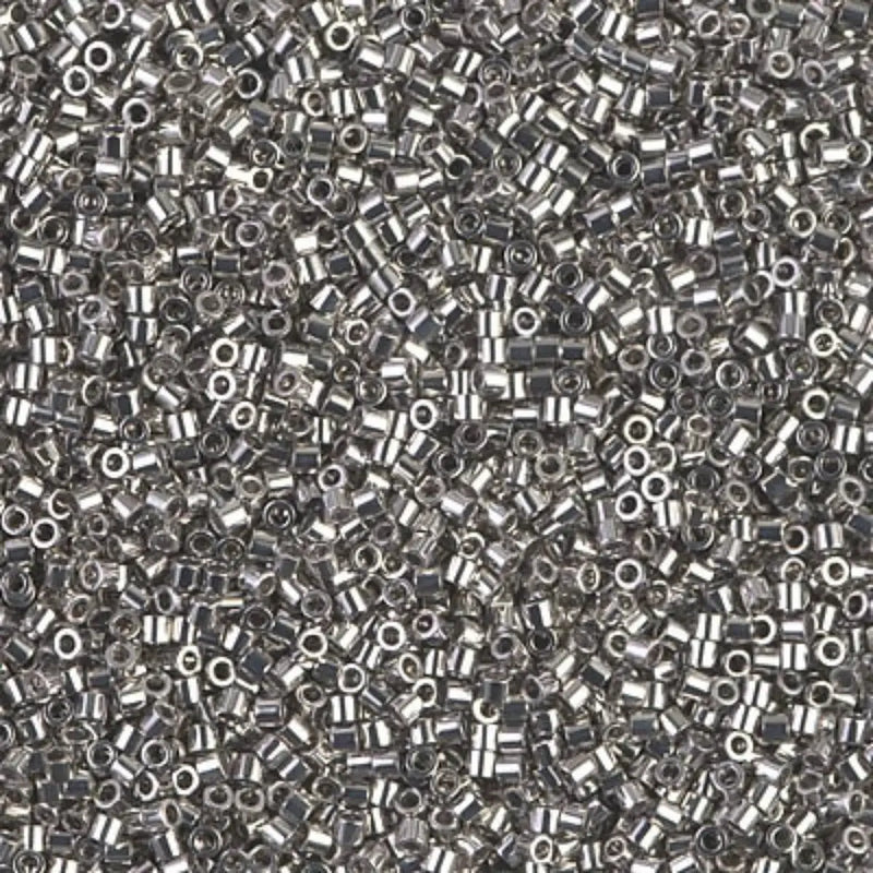 Miyuki 15/0 Delica beads, DBS-0038, Palladium Plated, 5 grams - The Argus Collection