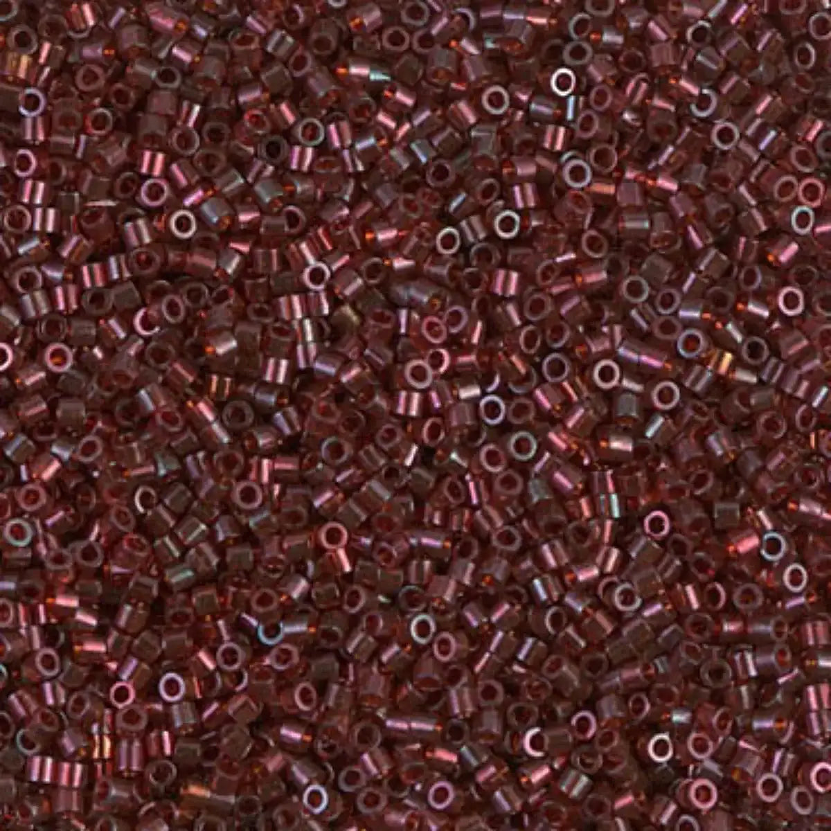 Miyuki 15/0 Delica beads, DBS-0105, Gold Luster Garnet, 7 grams - The Argus Collection