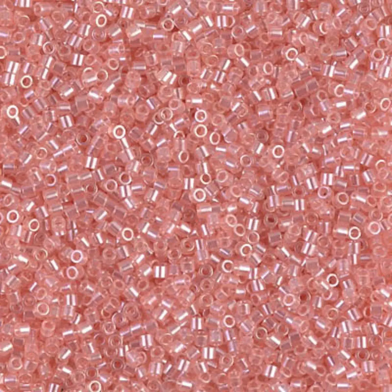 Miyuki 15/0 Delica beads, DBS-0106, Transparent Pink Luster, 7 grams - The Argus Collection