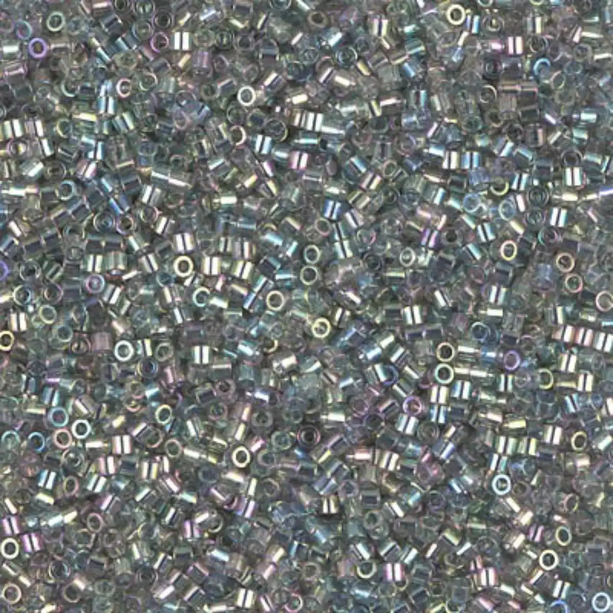 Miyuki 15/0 Delica beads, DBS-0107, Transparent Gray Iris, 7 grams - The Argus Collection