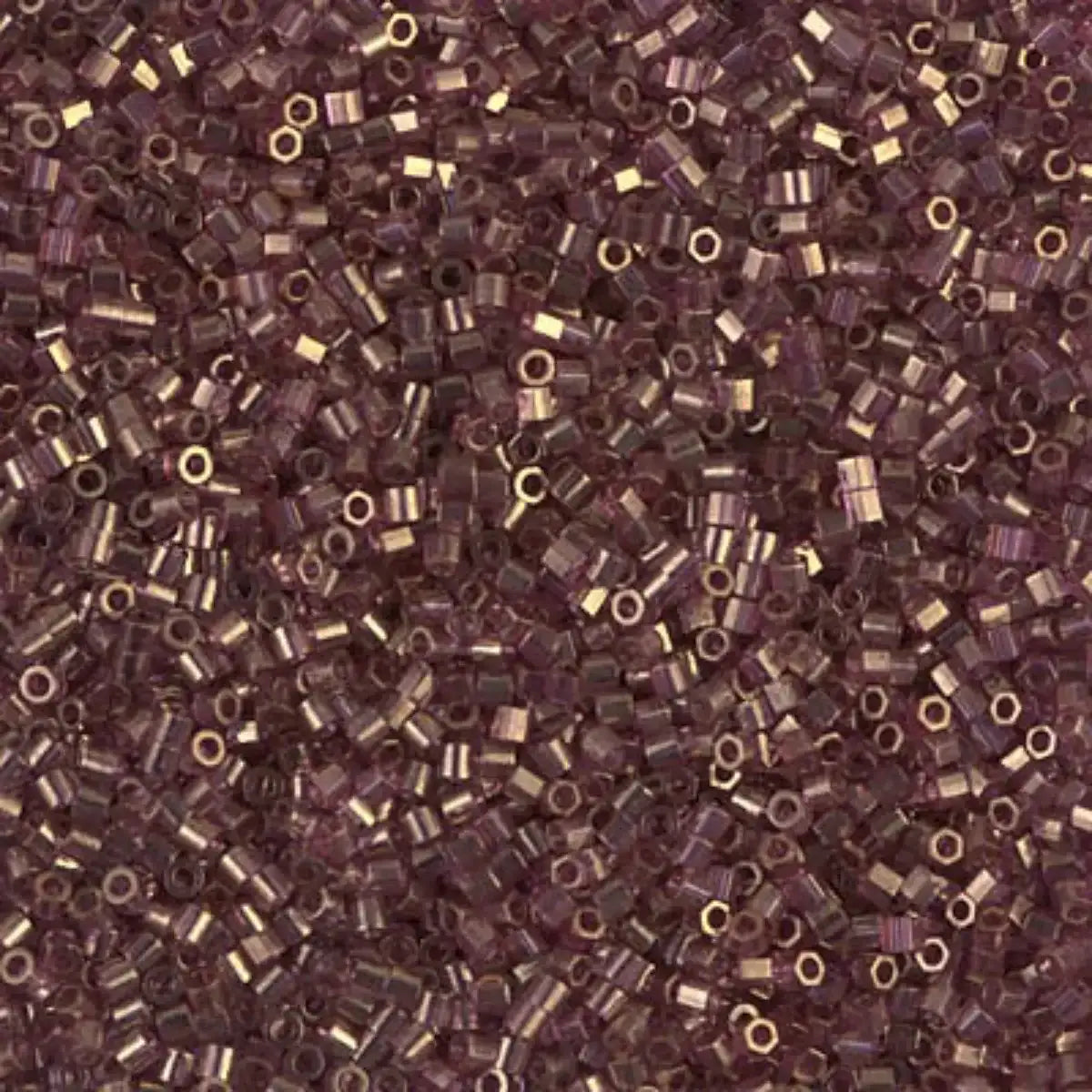 Miyuki 15/0 Delica beads, DBS-0108, Gold Luster Amethyst, 7 grams - The Argus Collection