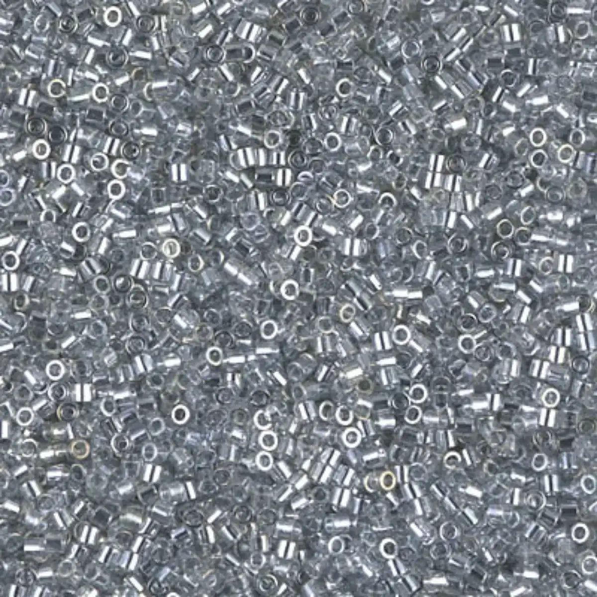 Miyuki 15/0 Delica Beads, DBS-0114, Transparent Silver Gray Luster, 7 grams - The Argus Collection