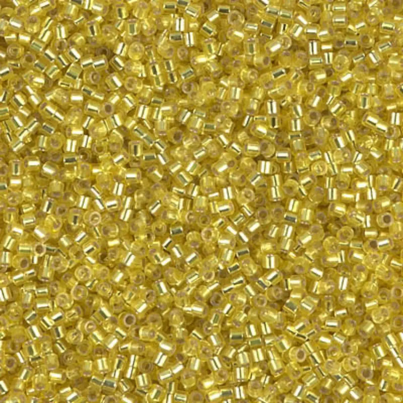 Miyuki 15/0 Delica Beads, DBS-0145, Silver Lined Yellow, 7 grams - The Argus Collection