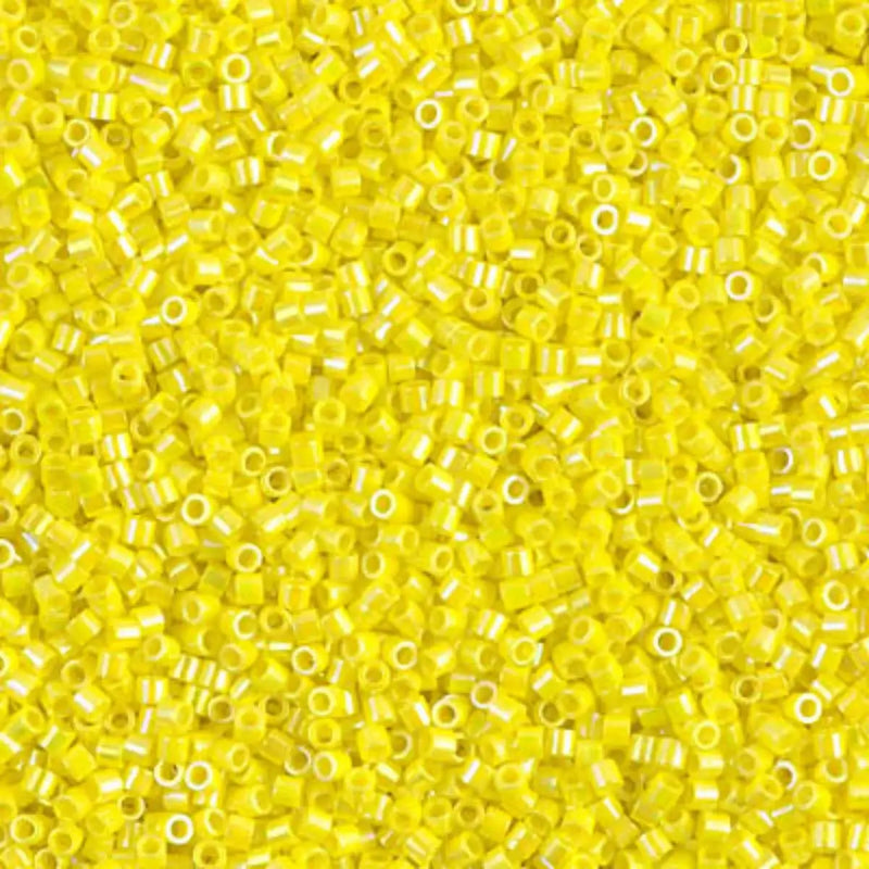Miyuki 15/0 Delica Beads, DBS-0160, Opaque Yellow AB, 7 grams - The Argus Collection