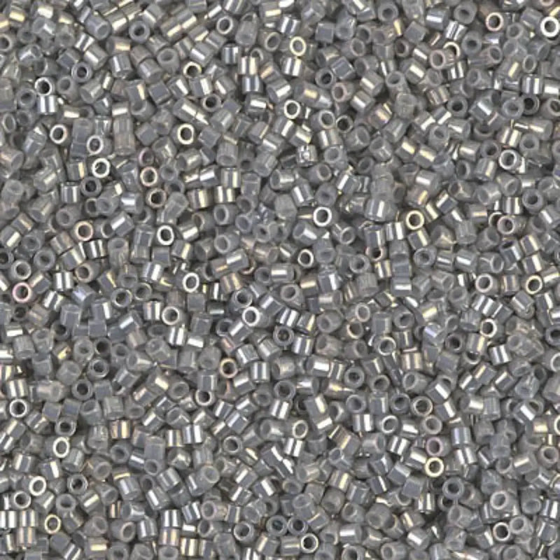 Miyuki 15/0 Delica Beads, DBS-0251, Galvanized Grey Luster, 7 grams - The Argus Collection