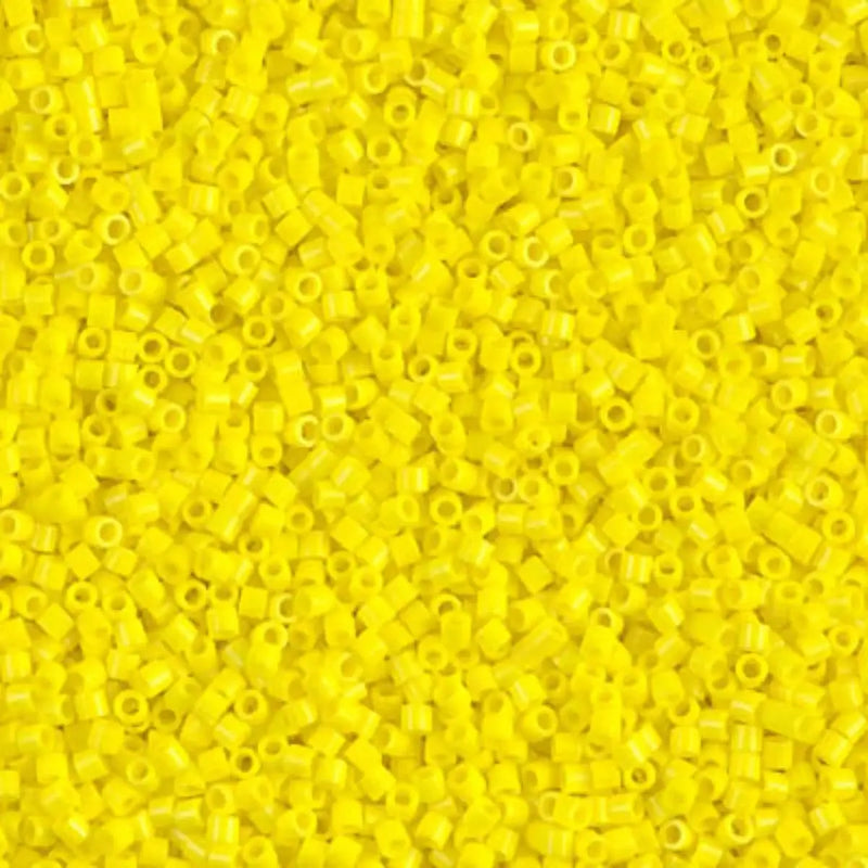 Miyuki 15/0 Delica Beads, DBS-0721, Opaque Yellow, 7 grams - The Argus Collection