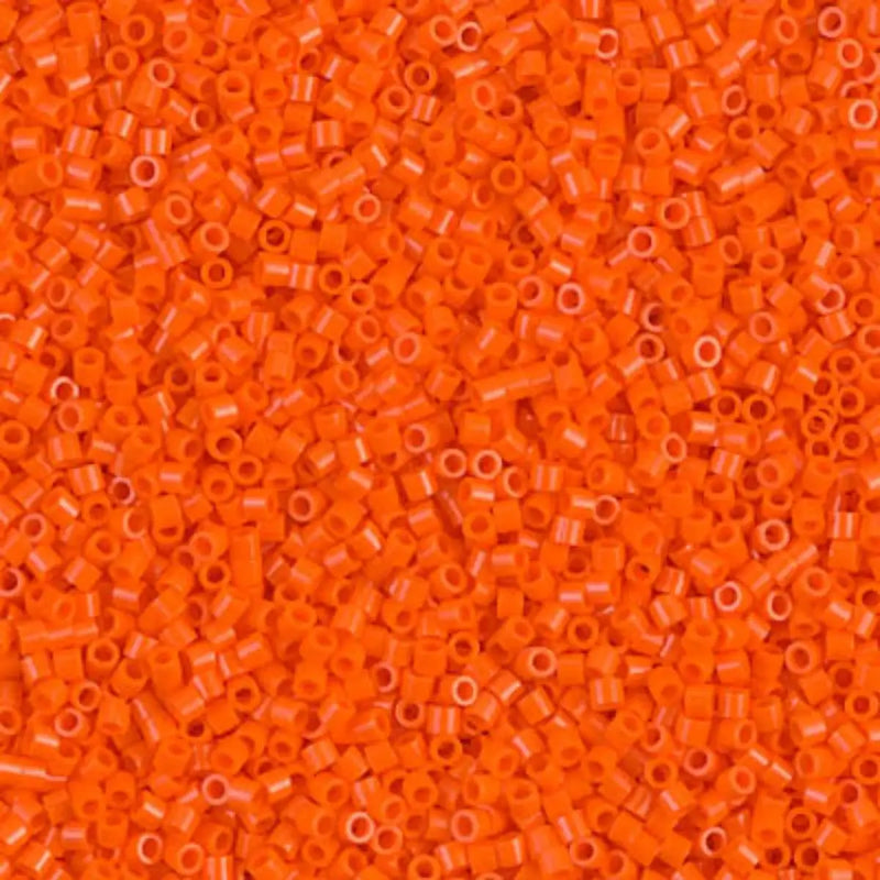 Miyuki 15/0 Delica Beads, DBS-0722, Opaque Orange, 7 grams - The Argus Collection