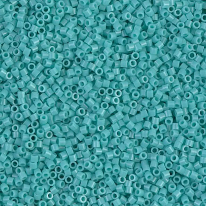 Miyuki 15/0 Delica Beads, DBS-0729, Opaque Turquoise Green, 7 grams - The Argus Collection