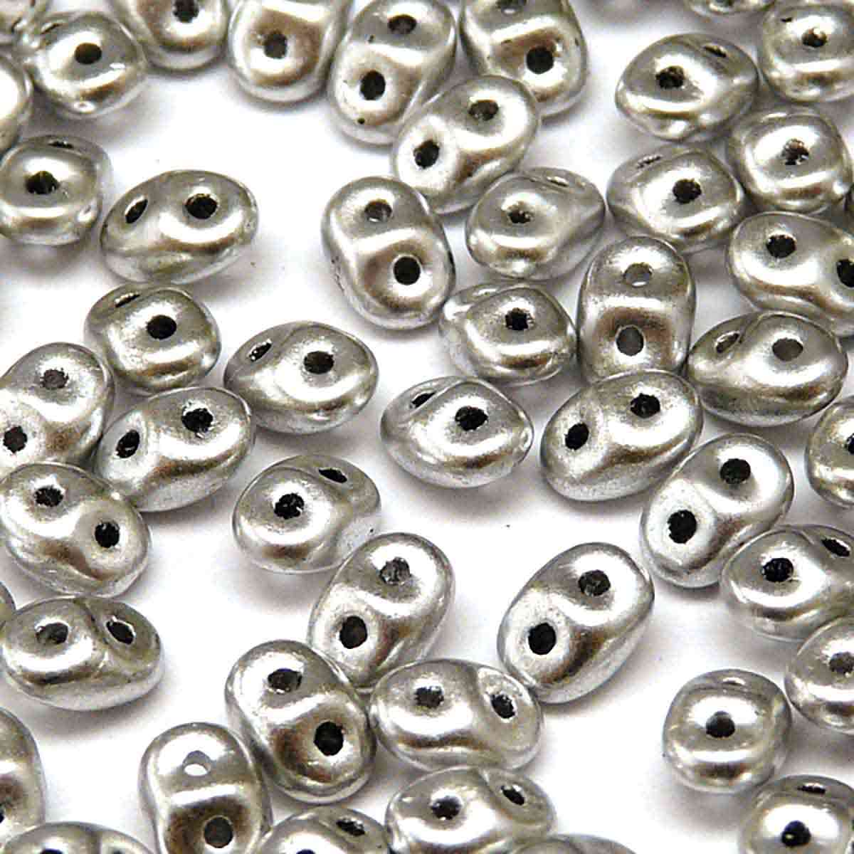 Miniduo Beads, Crystal Bronze Aluminum, 10g.