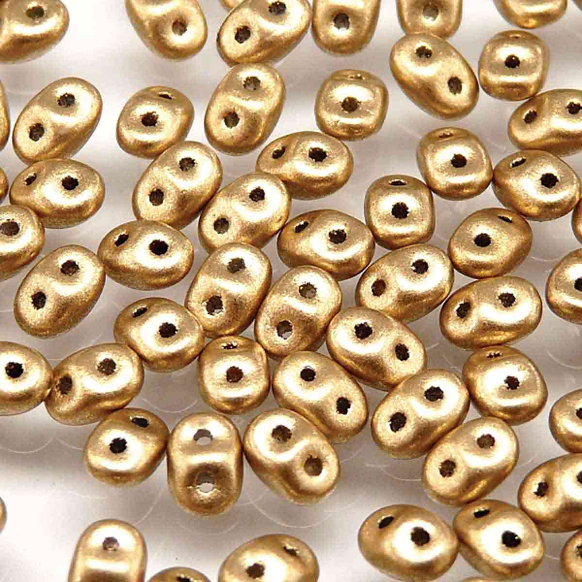 Miniduo Beads, Crystal Bronze Pale Gold, 10g.