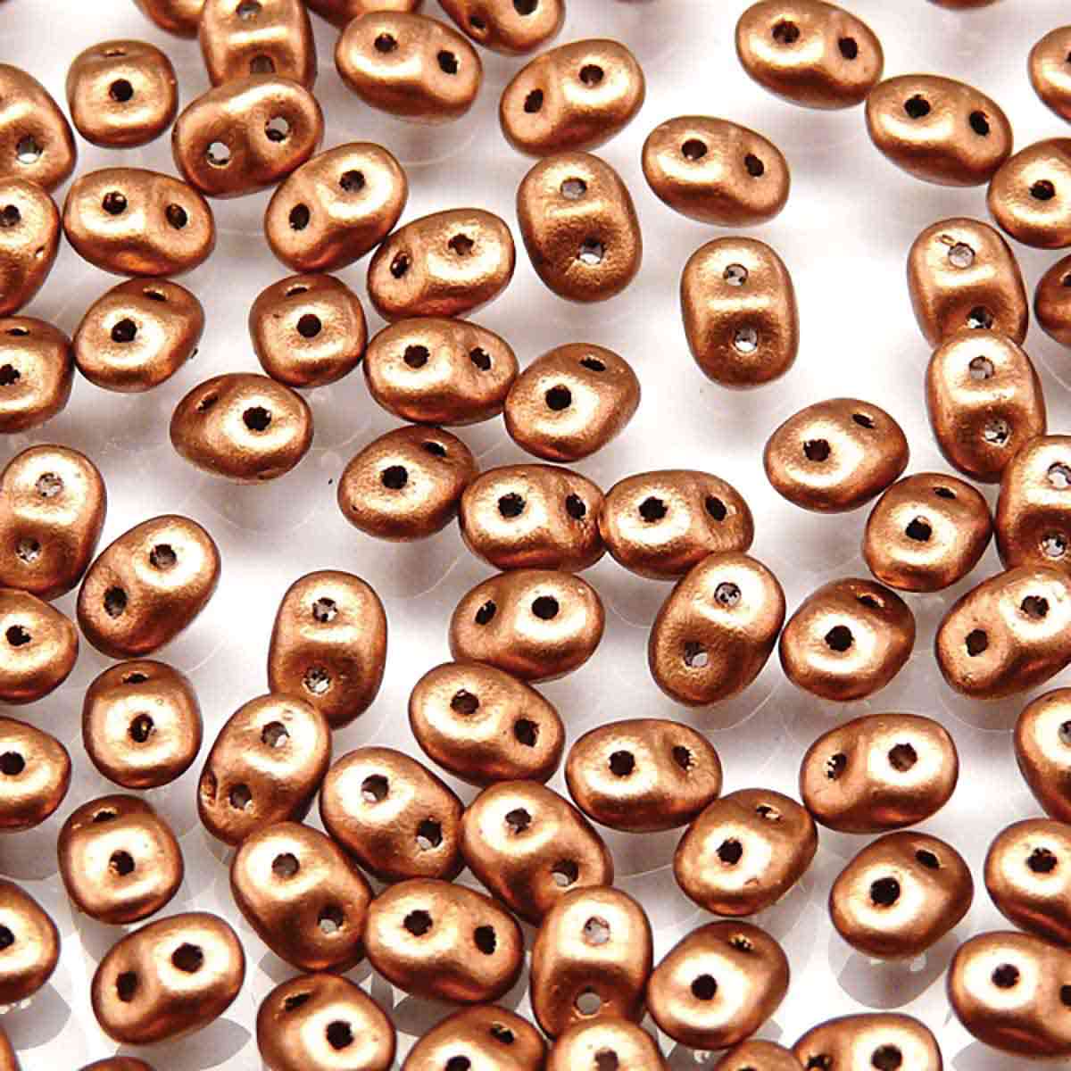 Miniduo Beads, Crystal Bronze Copper, 10g.