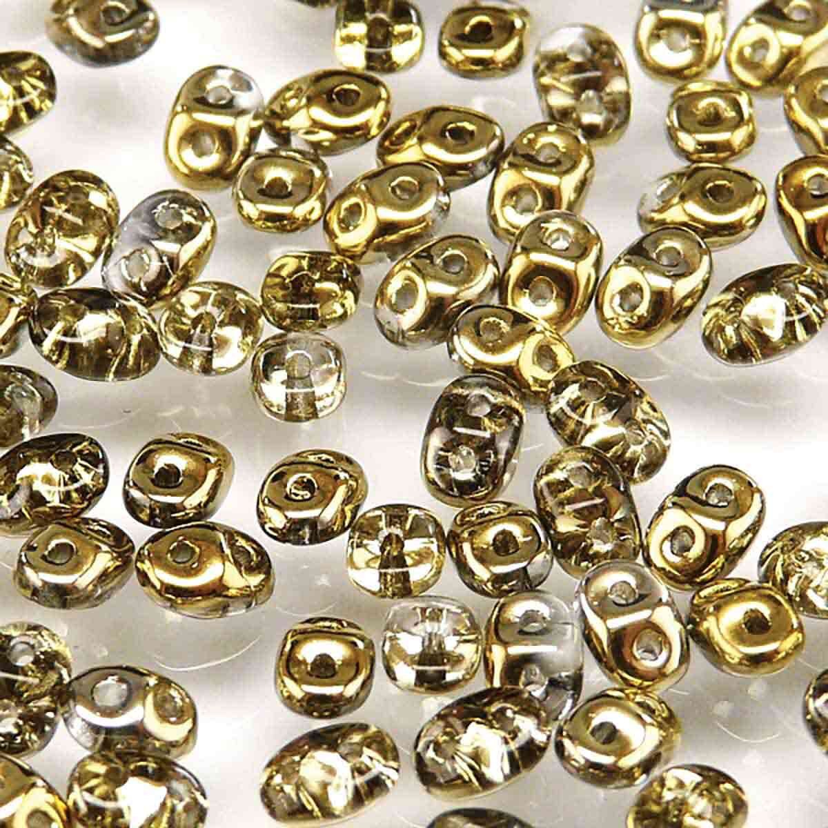 Miniduo Beads, Crystal Amber , 10g.
