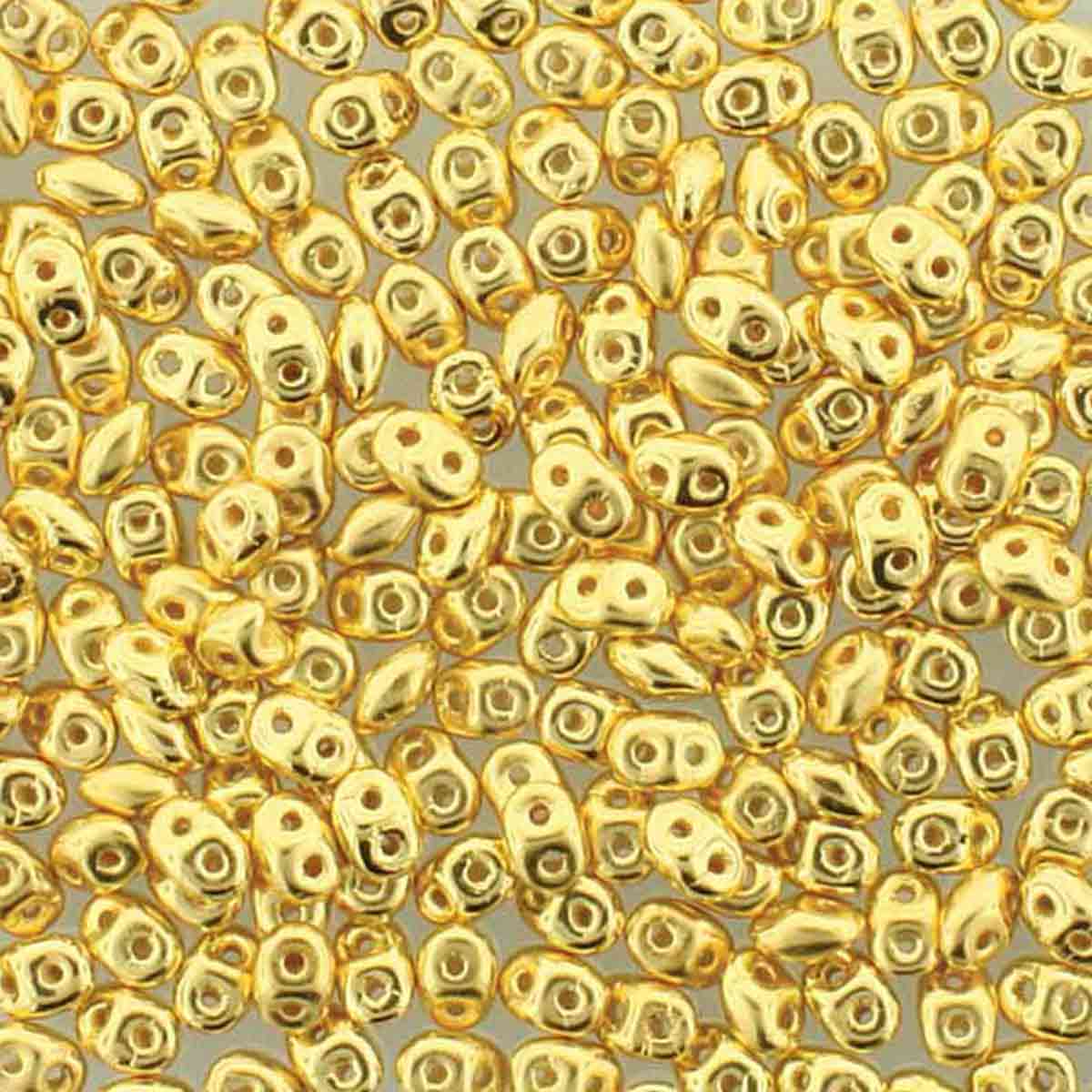 Superduo Beads, 24K Gold-Plated, 5g.