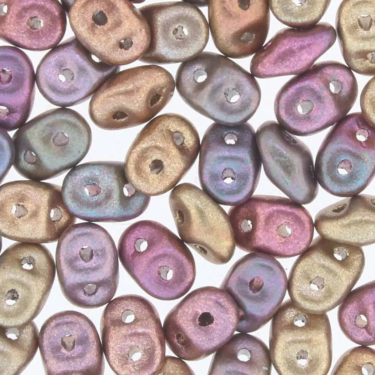 Superduo Beads, Crystal Violet Rainbow, 10g.