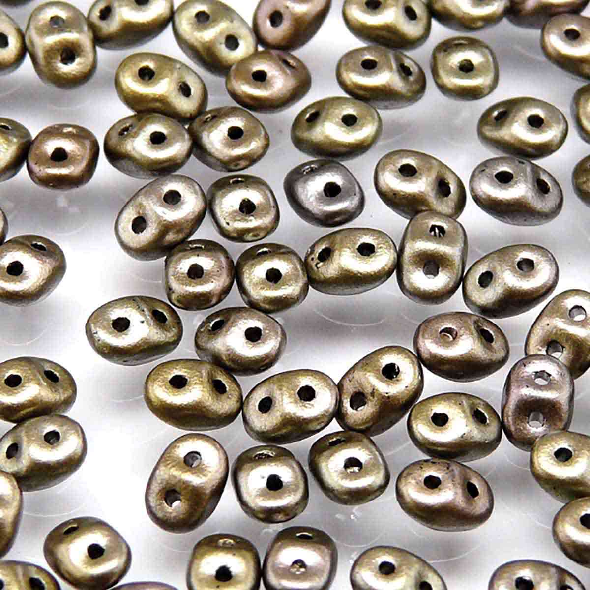 Superduo Beads, Crystal Grey Rainbow, 10g.
