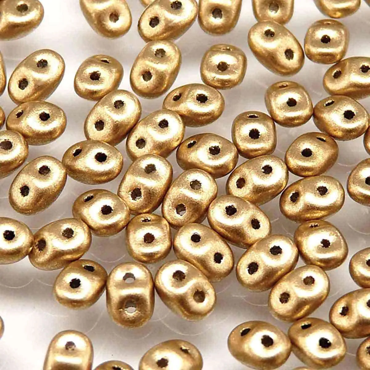 Superduo Beads, Bronze Pale Gold, 10g.