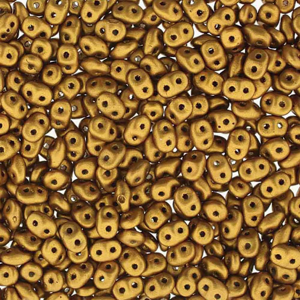 Superduo Beads, Crystal Bronze Gold, 10g.