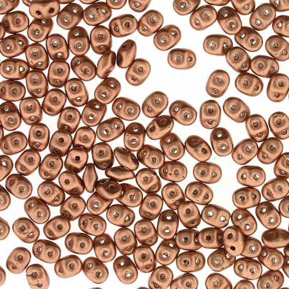 Superduo Beads, Bronze Vintage Copper, 10g.
