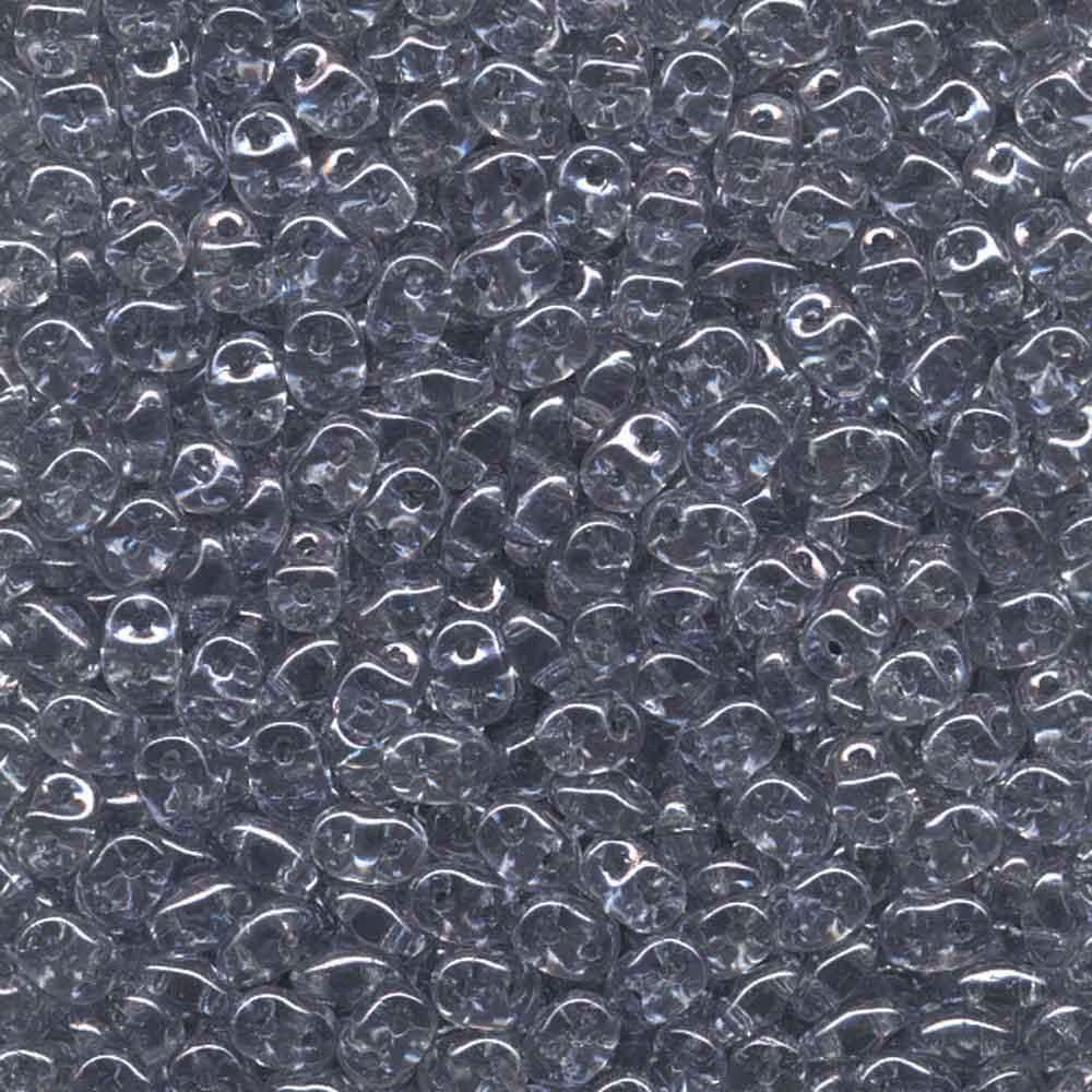 Superduo Beads, Crystal Blue Luster, 10g