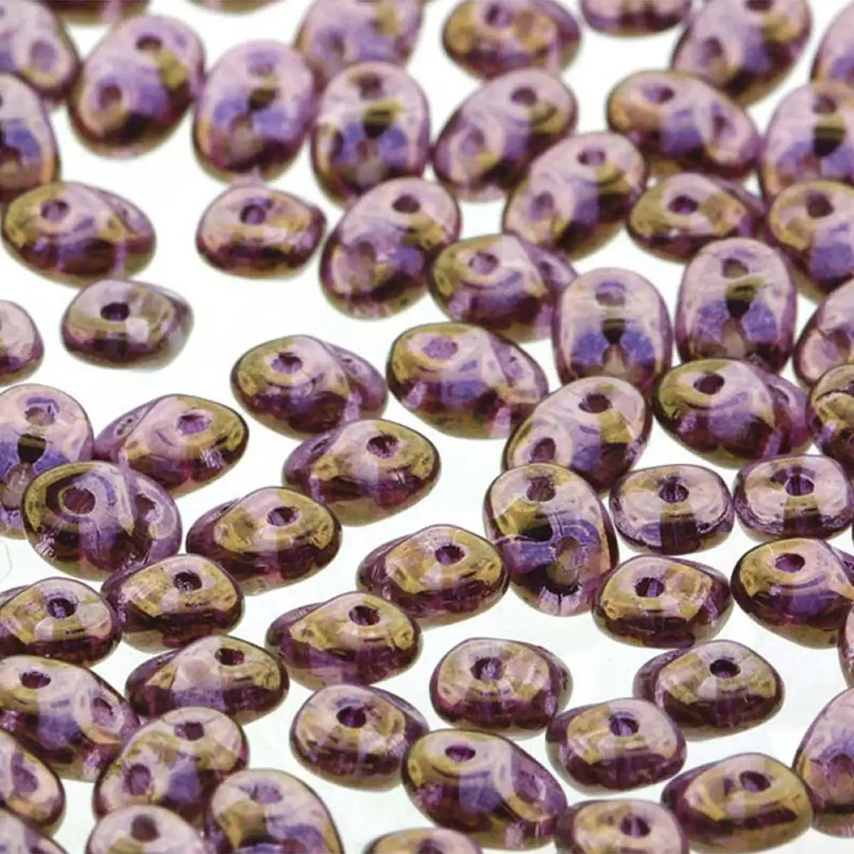 Superduo Beads, Crystal Violet Luster, 10g.