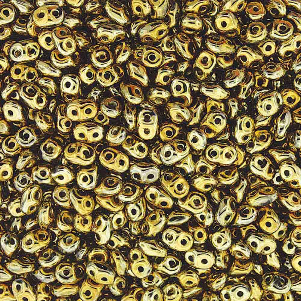 Superduo Beads, Full Amber, 10g.