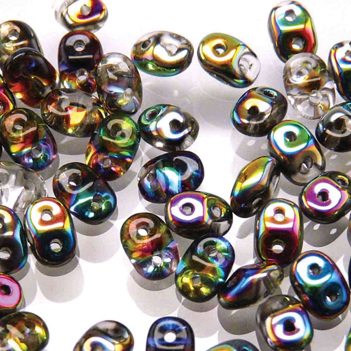 Superduo Beads, Crystal Vitrail, 10g.