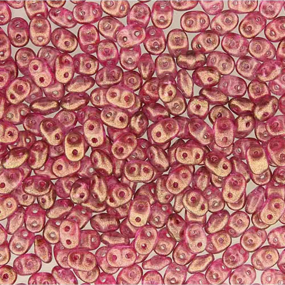Superduo Beads, Halo French Rose, 10g.