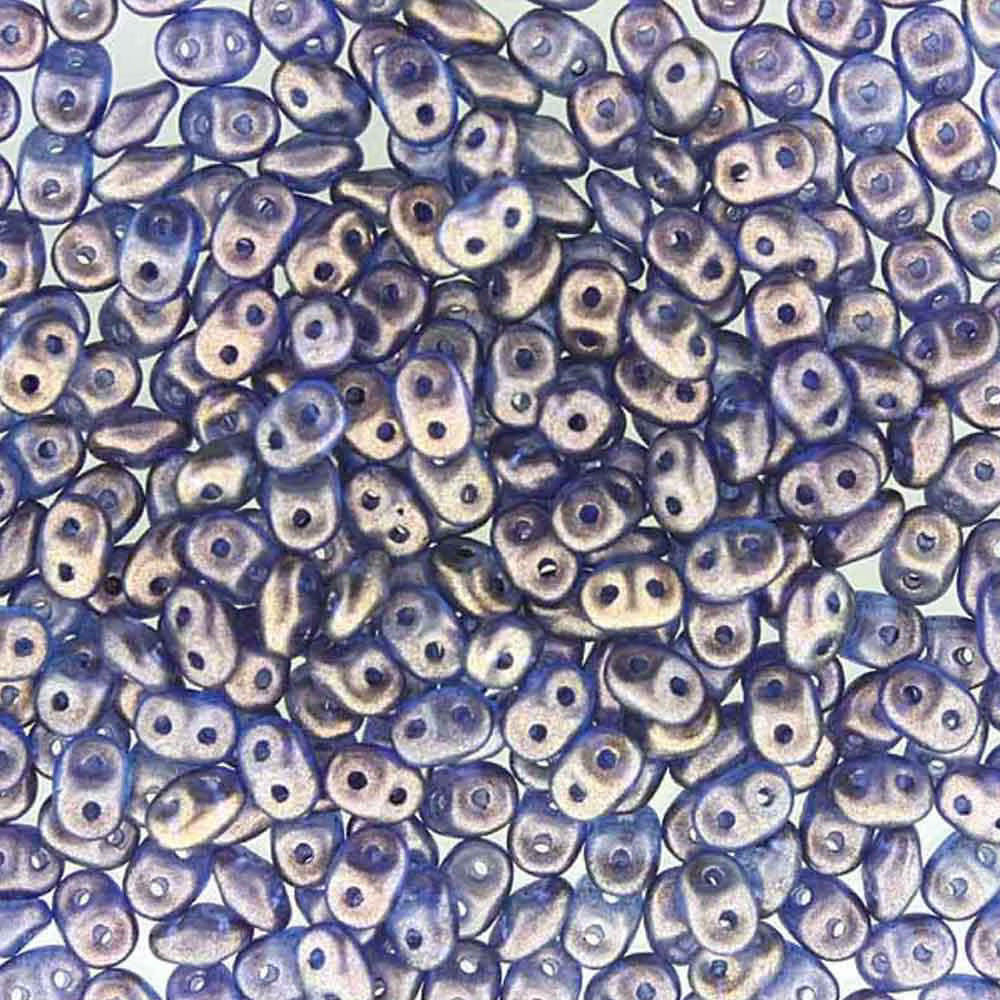 Superduo Beads, Halo Cerulean Blue, 10g.