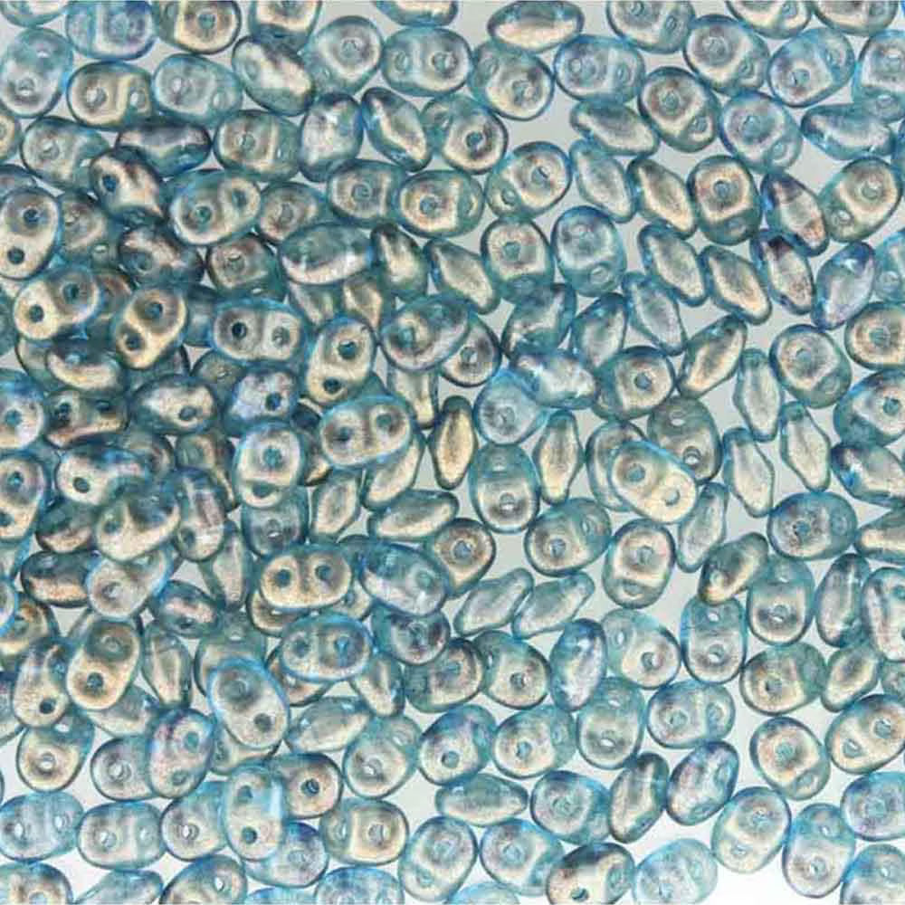Superduo Beads, Halo Celestial Blue, 10g.